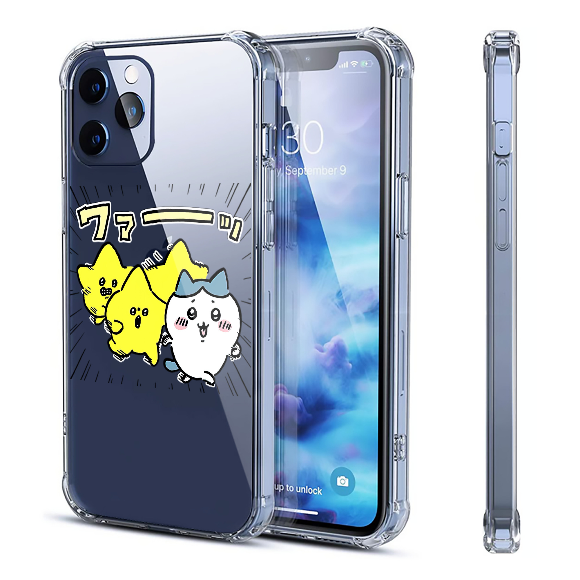 （画像用） ちいかわ 流れ星 Chii-kawa Shooting star 【iPhone 12シリーズ対応】透明スマホケース（クリアソフトケース）